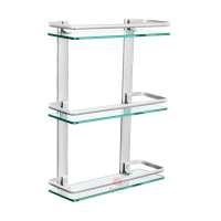 Wall mounted triple tier glass shelf Bathroom storage shelf