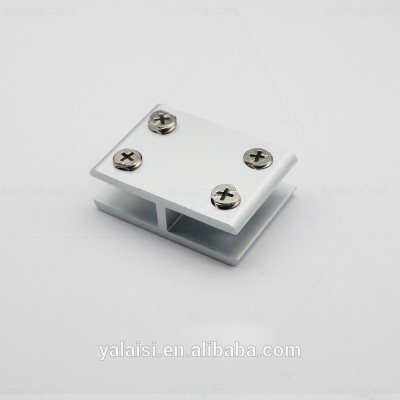 180 degree Silver tone Aluminum Glass Clamp for DIY showcase glass to glass connection made in China